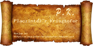 Placzintár Krisztofer névjegykártya